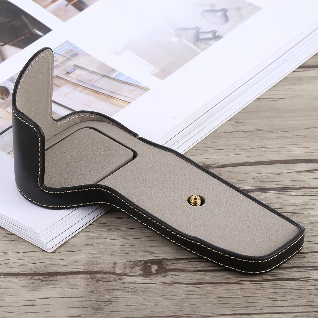 1/4 inch Thread PU Leather Camera Half Case Base for Canon EOS 6D / 6D Mark II (Black)