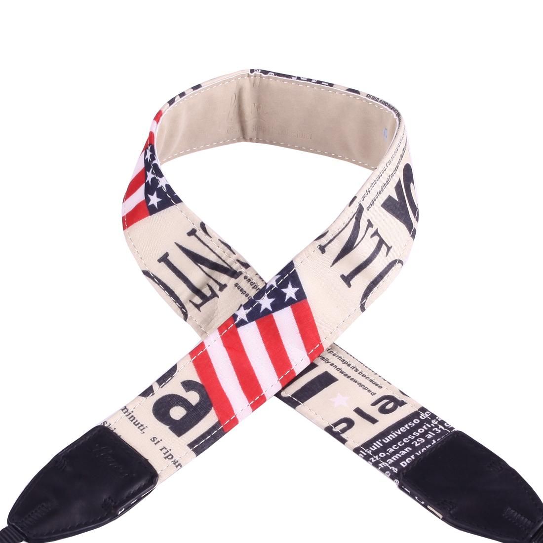 LYNCA LI-03 European and American Style Series Flags Pattern Universal Genuine Leather Shoulder Neck Strap Camera Strap for Nikon / Canon / Sony / Panasonic / SLR DSLR ILDC (Style4)