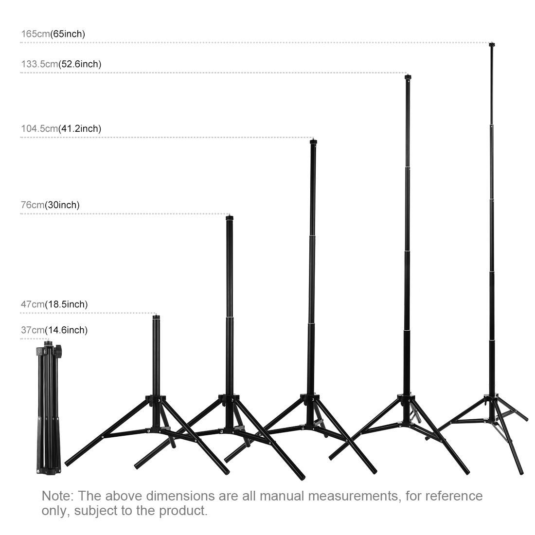 PULUZ 1.65m Height Tripod Mount Holder for Vlogging Video Light Live Broadcast Kits (Black)