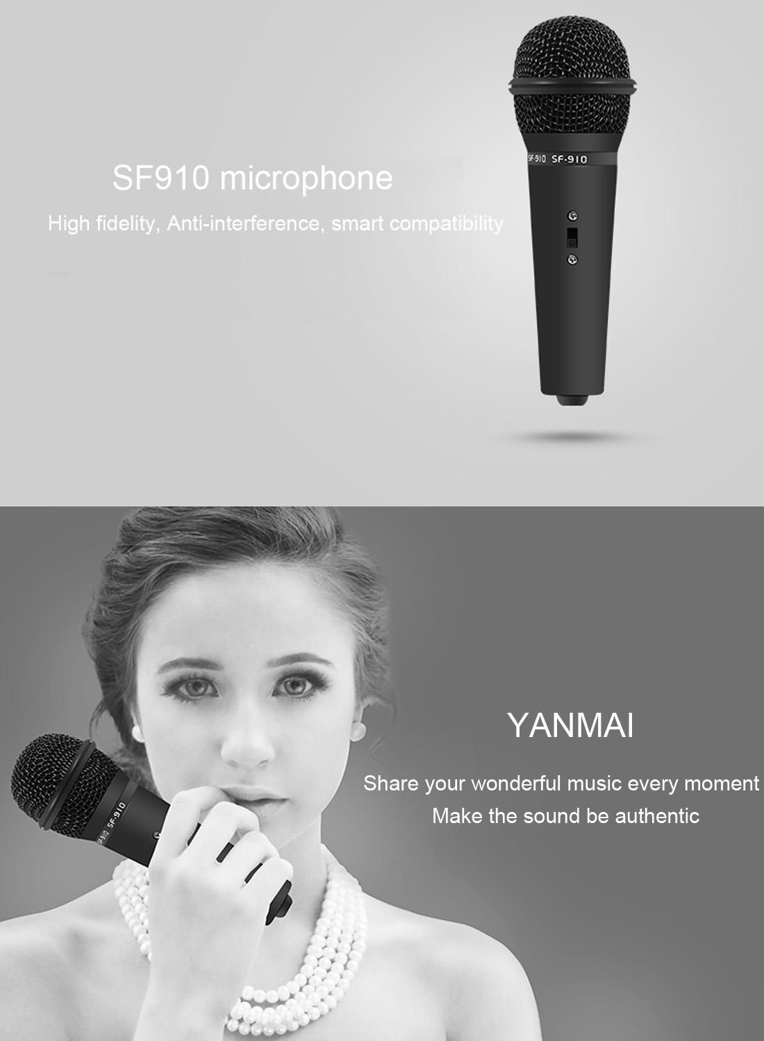 Yanmai SF-910 Professional Condenser Sound Recording Microphone with Tripod Holder, Cable Length: 2.0m, Compatible with PC and Mac for Live Broadcast Show, KTV, etc. (White)