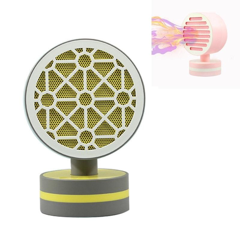 Home Desktop Mini Speedy Portable Heater CN Plug, Style:Grid (Lemon Yellow)