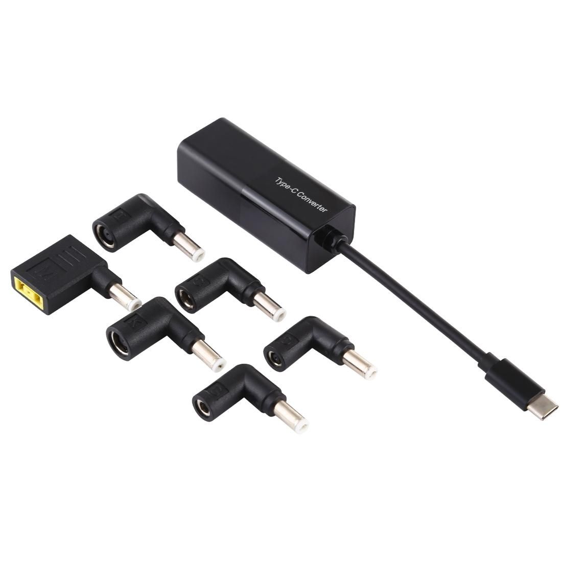 Laptop Power Adapter 65W USB-C / Type-C Converter to 6 in 1 Power Adapter (White)