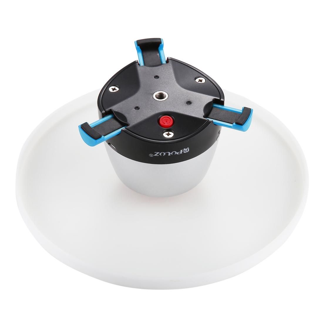 PULUZ Electronic 360 Degree Rotation Panoramic Tripod Head + Round Tray with Control Remote for Smartphones, GoPro, DSLR Cameras (Red)