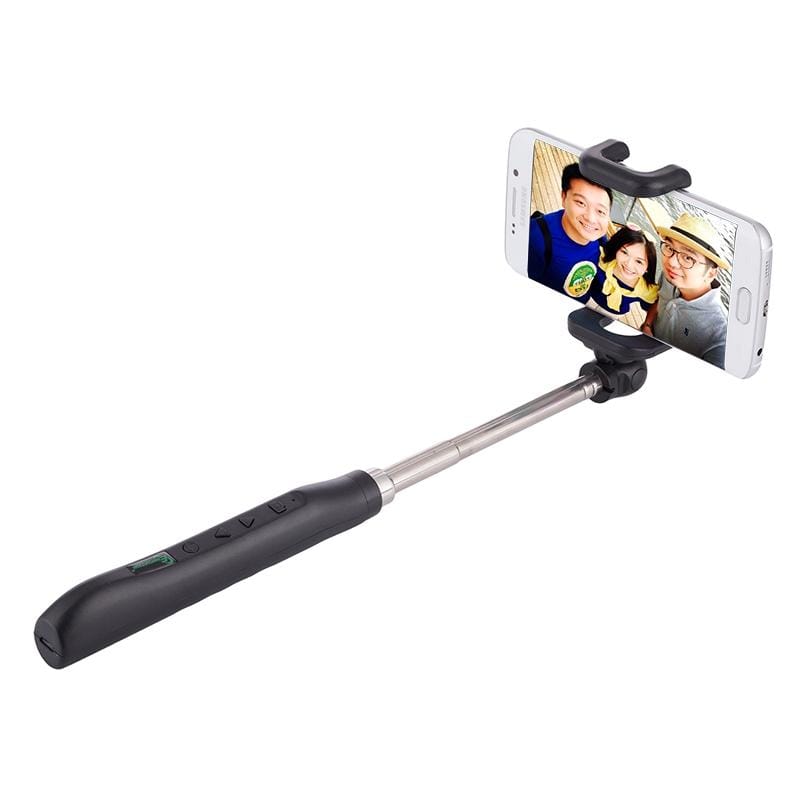 Portable Focusing Bluetooth Wireless Selfie Stick Monopod Folding Extendable Pocket Handheld Holder for iOS & Android Phone, Folded Length: 8.8cm, Max Extension Length: 80.0cm (Black)