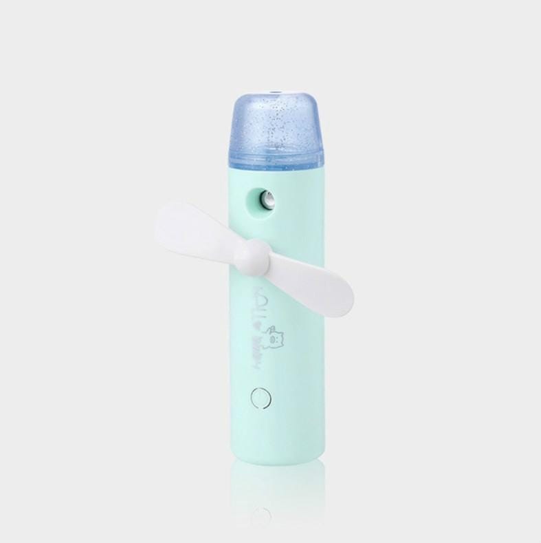 Mini Spray USB Rechargeable Handheld Fan Portable Silent Desk Fan (Green)