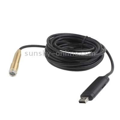 Waterproof USB Cable Wire Camera Endoscope with 4 LED Light, View Angle: 62 Degree, Length: 5M, Support Video recorder (Black)