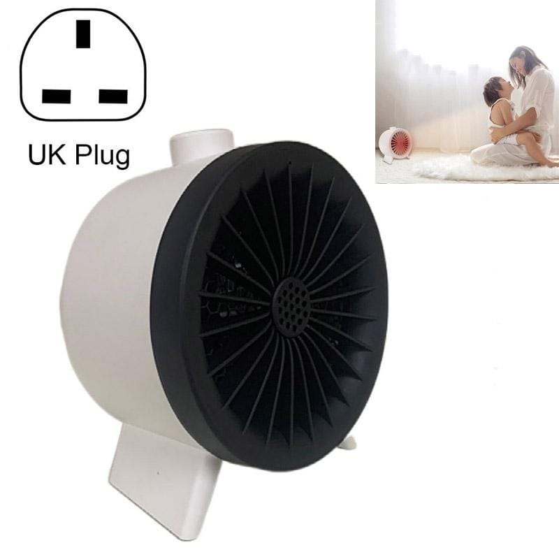 Home Mini Desktop Heater, Size:UK Plug (White)