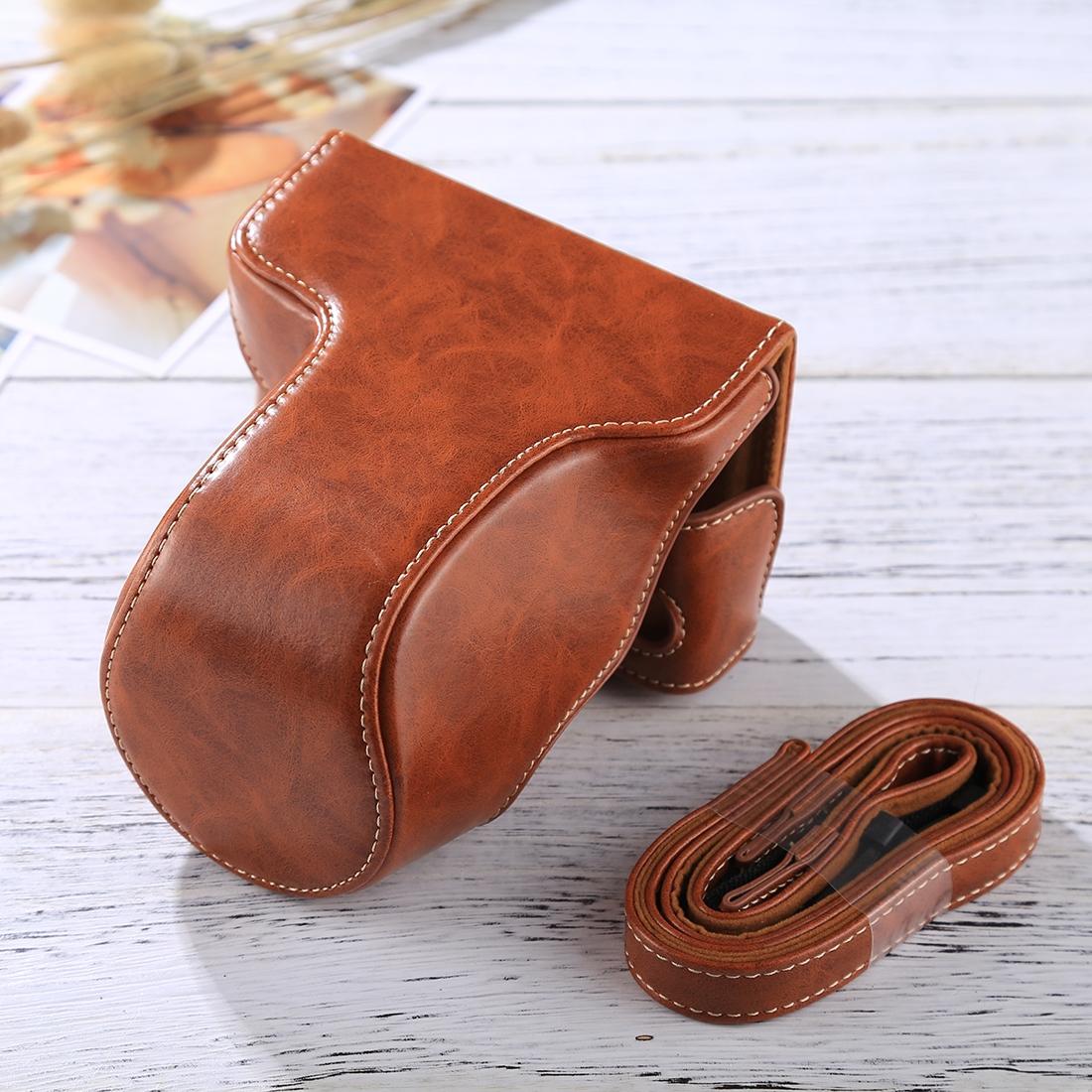 Full Body Camera PU Leather Case Bag with Strap for FUJIFILM X-A3 / X-A2/ X-M1 / X-A10 (Brown)