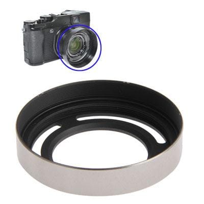 52mm Silver Metal Vented Lens Hood for Fuji X10 (Silver)