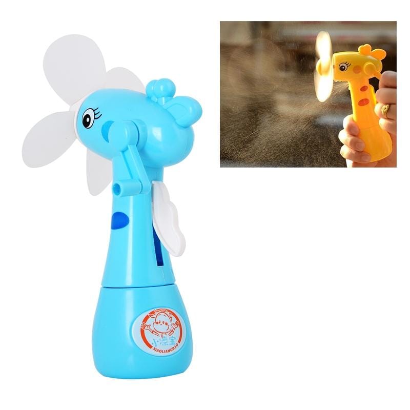 Deer Shape Hand-driven Mist Spray Fan (Blue)