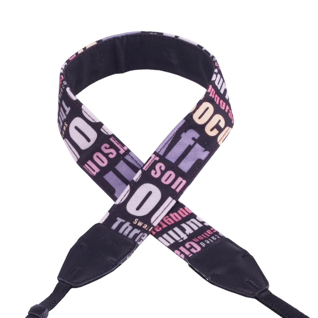 LYNCA LH-01 British Style Series Pink English Words Universal Genuine Leather Shoulder Neck Strap Camera Strap for Nikon / Canon / Sony / Panasonic / SLR DSLR ILDC (Style3)