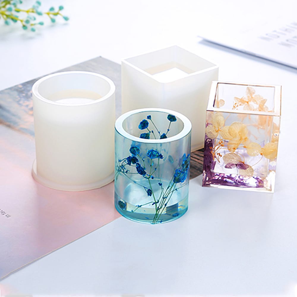 Silicone Molds DIY Making Crafts Decoration Pen Container - Round Shape