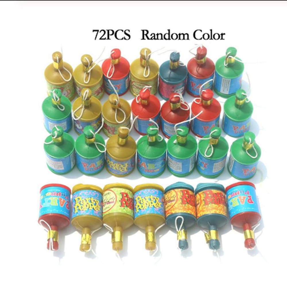 Party Poppers Confetti Cannons 72 Pack for Christmas