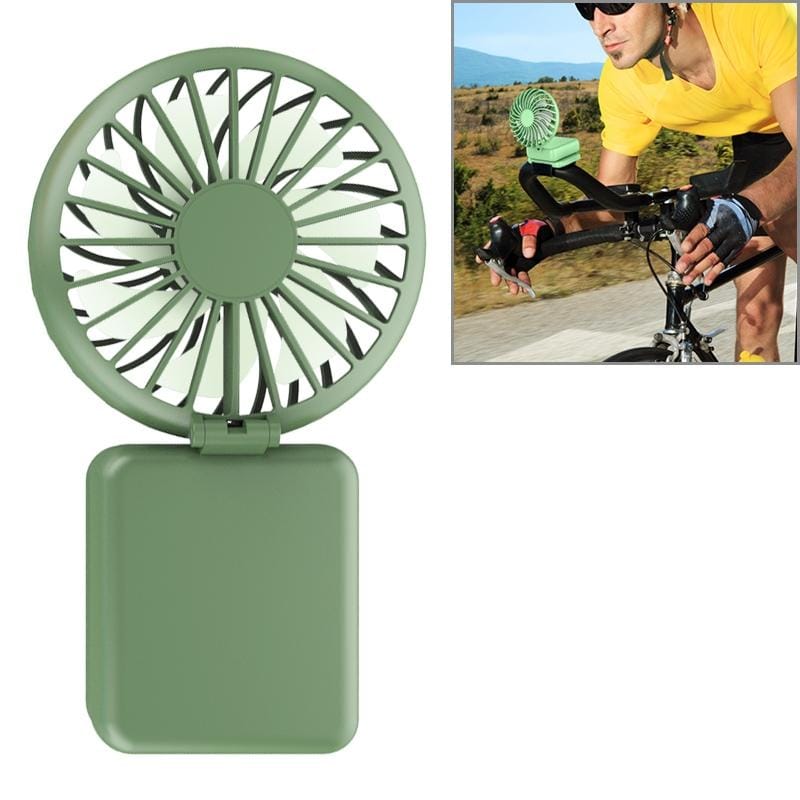 4W USB Interface 3-speed Control Rechargeable Portable Hanging Bag Handheld Fan (Green)