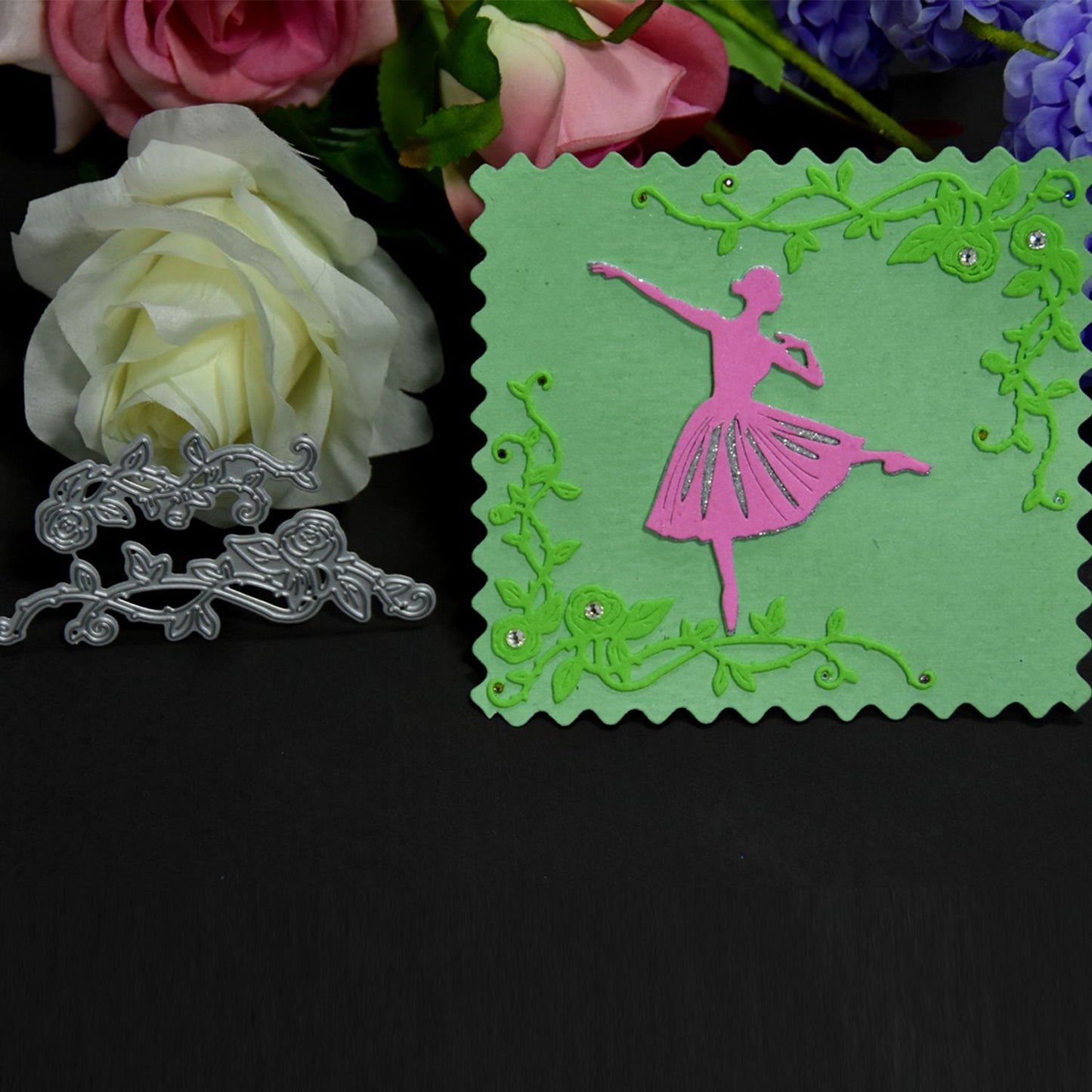 Metal Cutting Dies Merry Christmas Flower Shape Cutting Die - 1