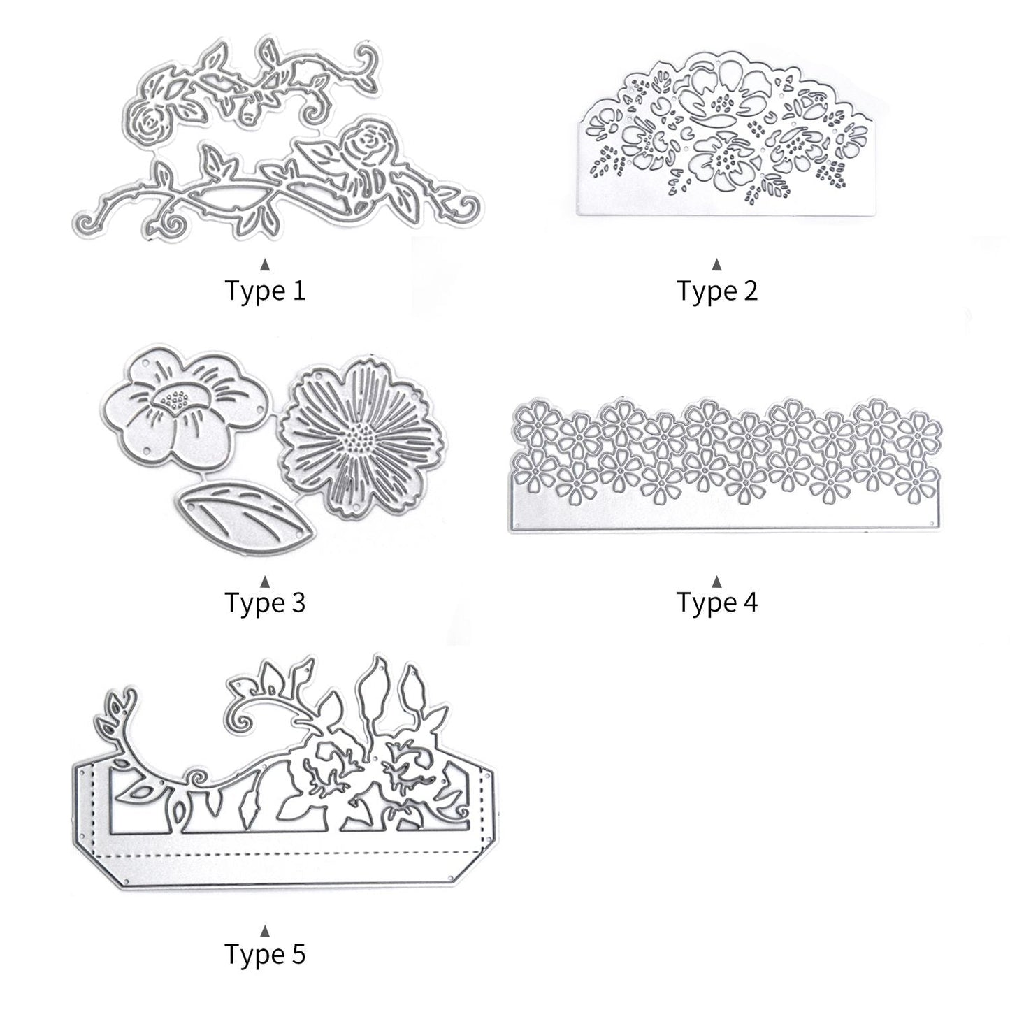 Metal Cutting Dies Merry Christmas Flower Shape Cutting Die - 1