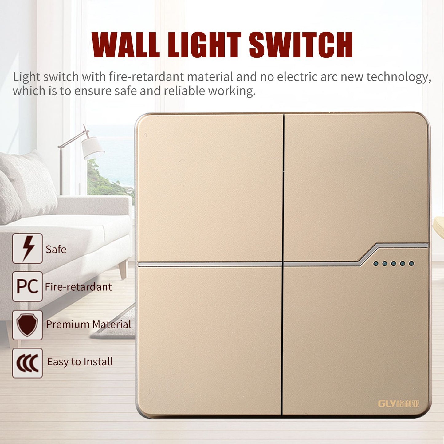 Light Switch 15A 250V Single Pole Double-Pole 3-Way - Single Pole