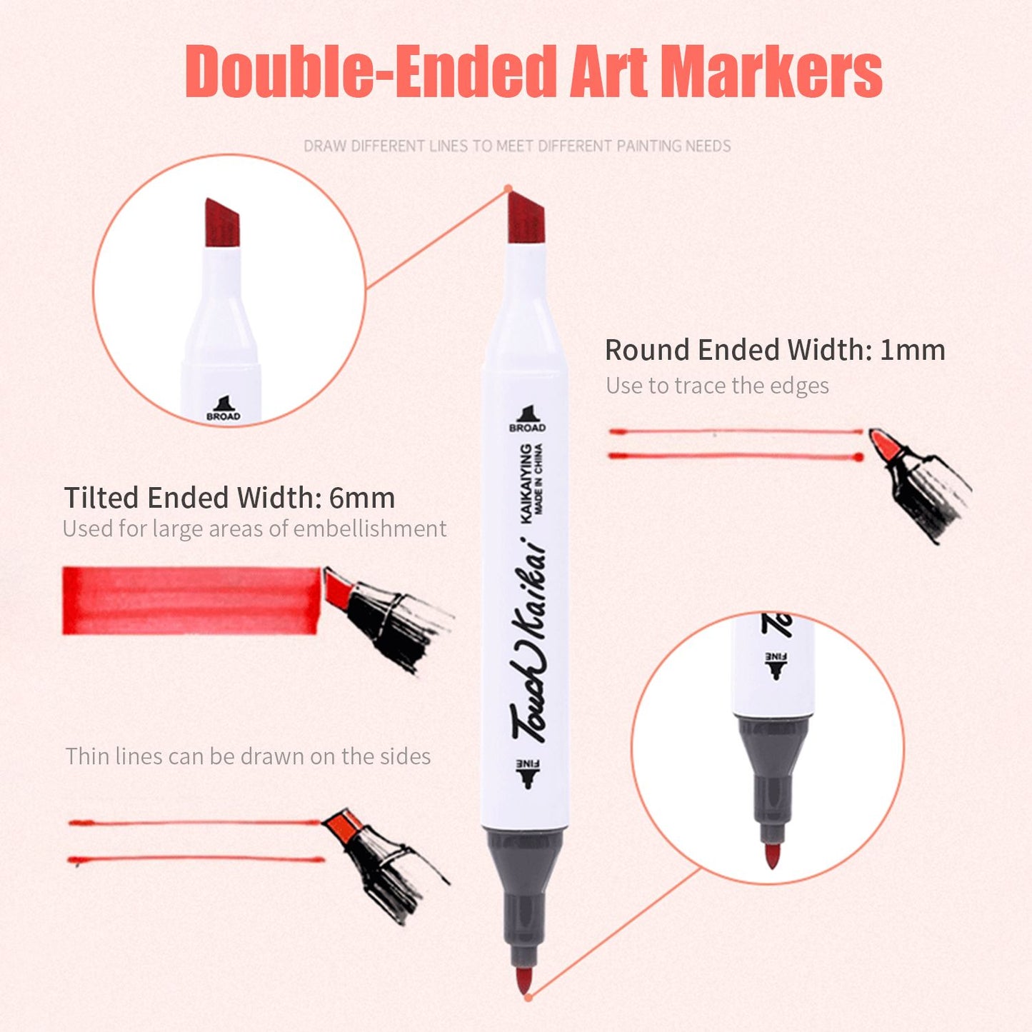 40 Colors Markers Dual Tip Marker Pen Sketching Writing - 40