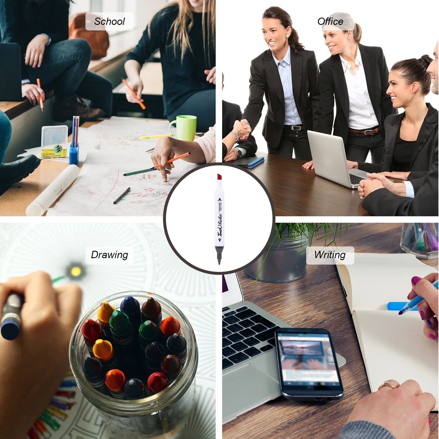 40 Colors Markers Dual Tip Marker Pen Sketching Writing - 40