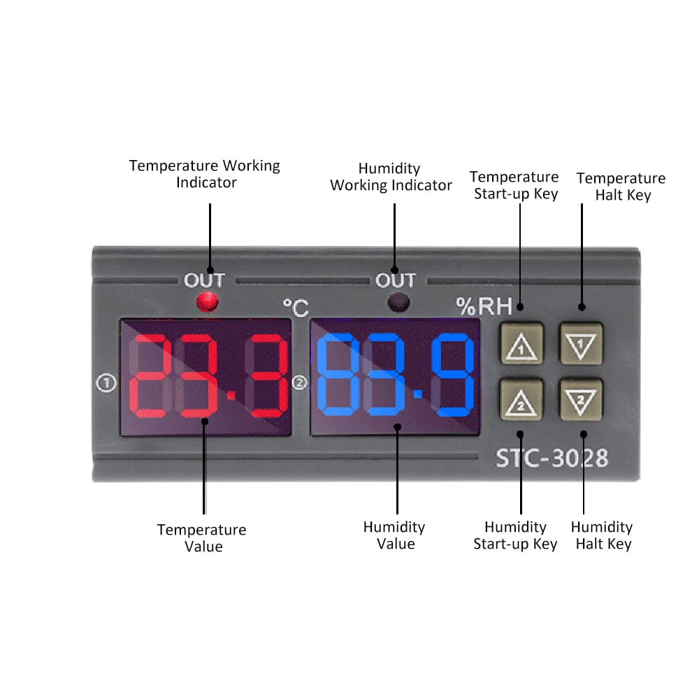 STC-3028 Digital Temperature Humidity Controller Meter - 220V