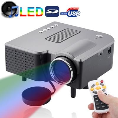 50 ANSI Lumens Portable Multimedia Entertainment LED Projector with Speaker / Remote Control, Supports USB Flash Disk / SD Card / VGA / AV In (Black)