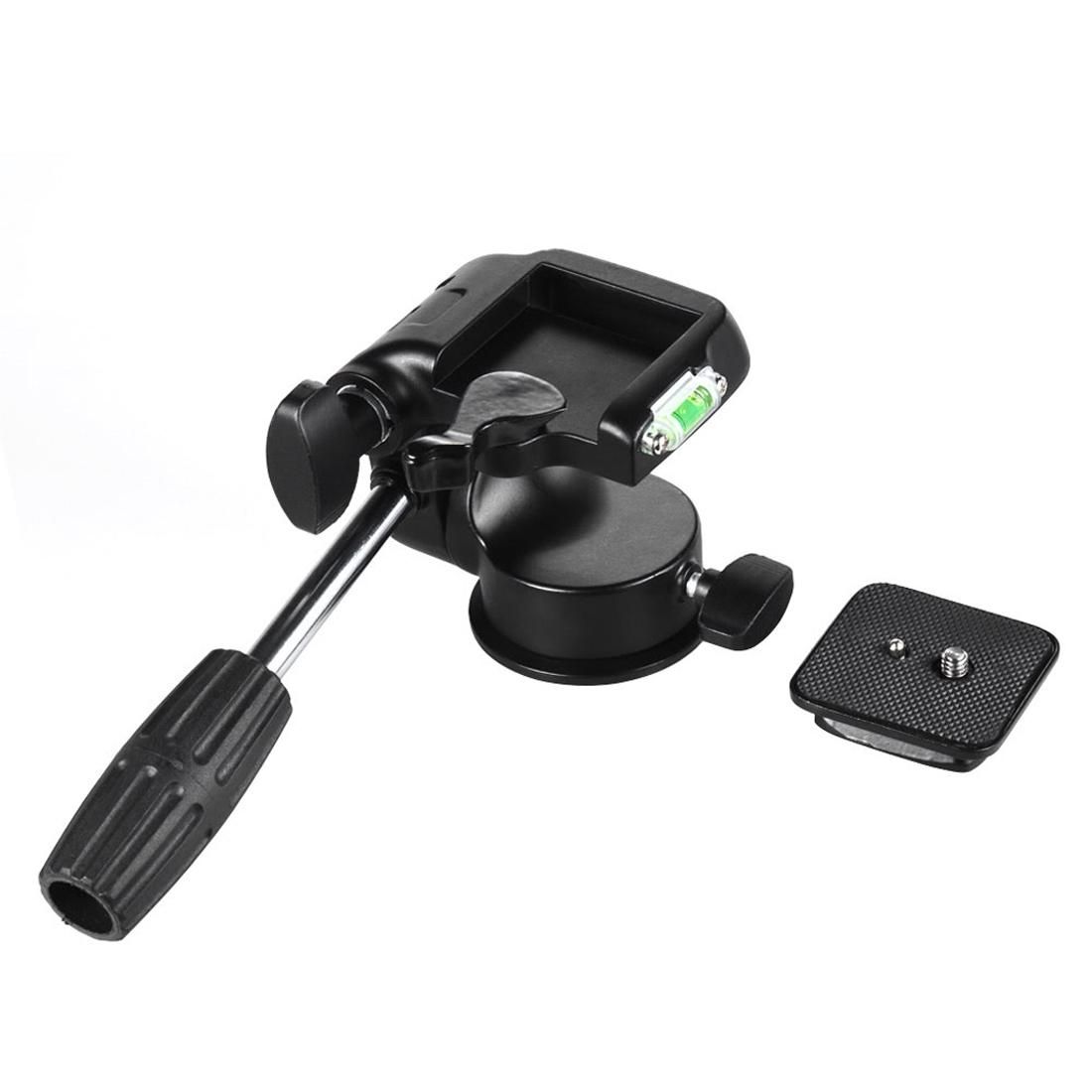 Aluminum Alloy Damping Three-Dimensional Tripod Action Fluid Drag Head with Quick Release Plate (Black)