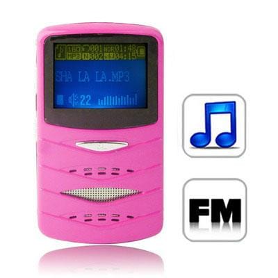 8GB MP3 Player with LCD Screen, Speaker, Support FM Radio (Pink)