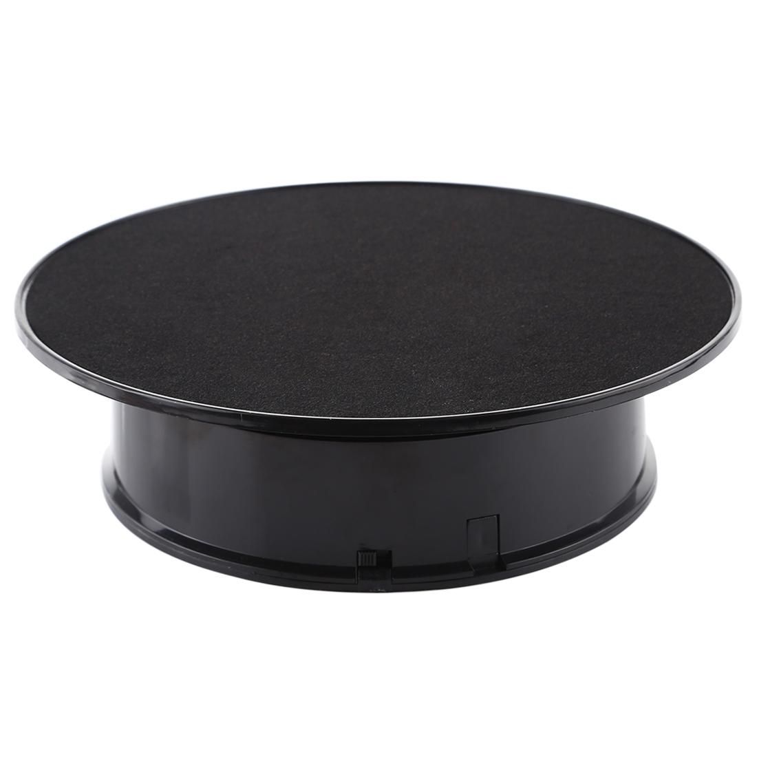 20cm 360 Degree Electric Rotating Turntable Display Stand Photography Video Shooting Props Turntable, Max Load 1.5kg, Powered by Battery (Black)