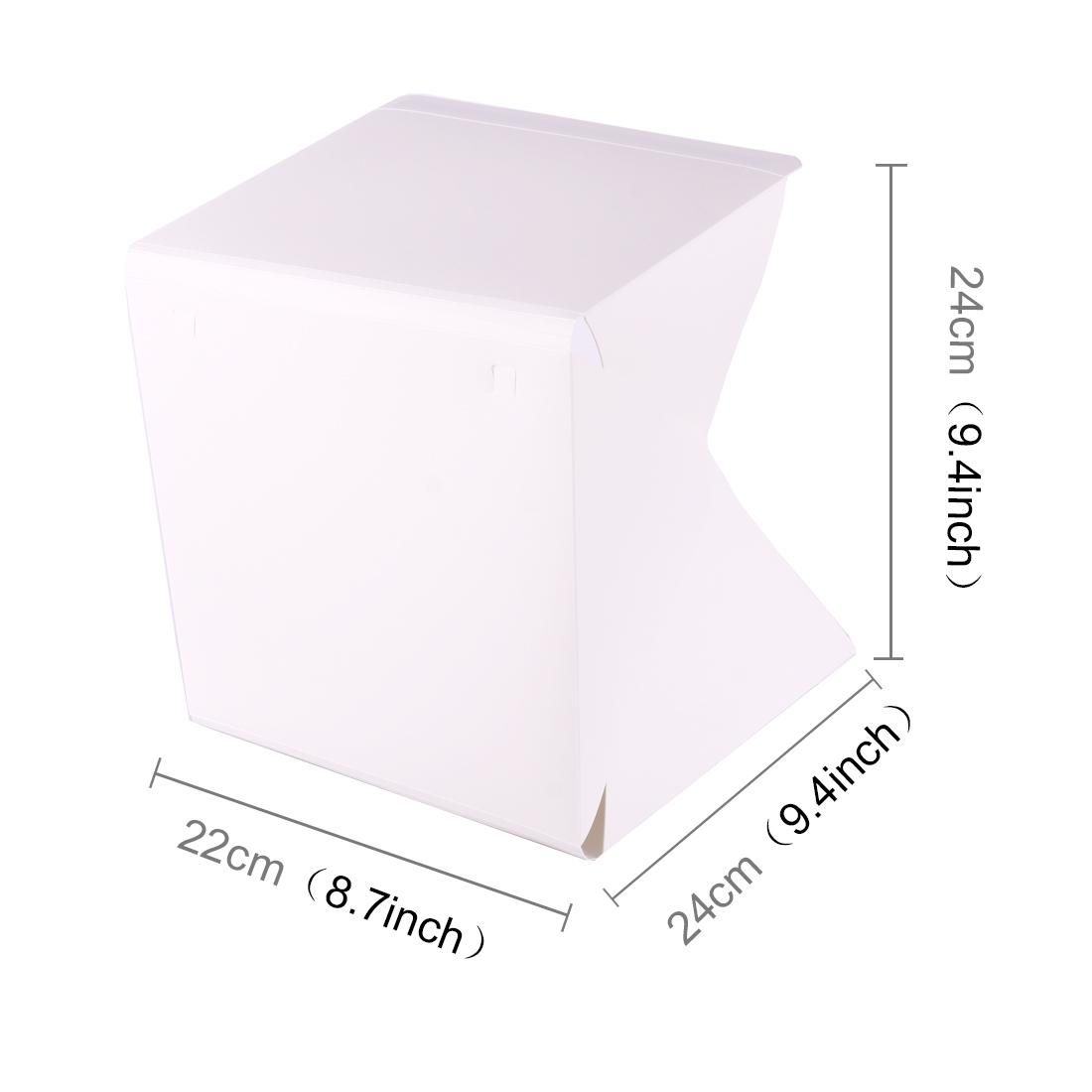 Foldable Portable Mini LED Photo Studio Box with Micro USB Cable & Black and White Background Fabric, Folding Size: 23 x 21.5 x 1.5 cm (White)