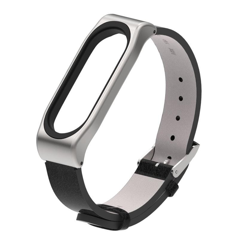 Mijobs PU Leather Strap for Xiaomi Mi Band 3 & 4 & 5 Wrist Straps Screwless Magnetic Bracelet Mi Band3 Smart Band Replace Accessories, Host not Included (Style6)