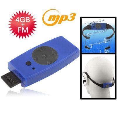 4GB Waterproof IPX8 Sport MP3 Player with FM Radio function (Blue)