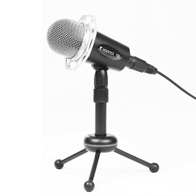 Yanmai Y20 Professional Game Condenser Microphone with Tripod Holder, Cable Length: 1.8m, Compatible with PC and Mac for Live Broadcast Show, KTV, etc. (Black)