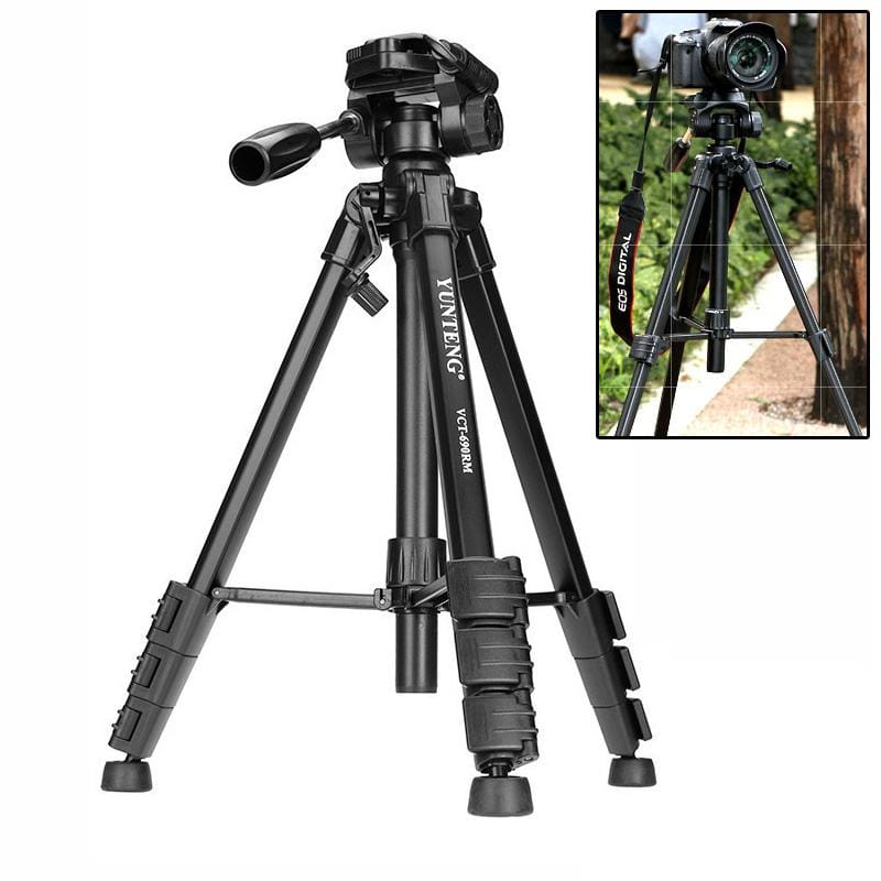 YUNTENG Camera Tripod with 3-dimensional Damping Head (Black)