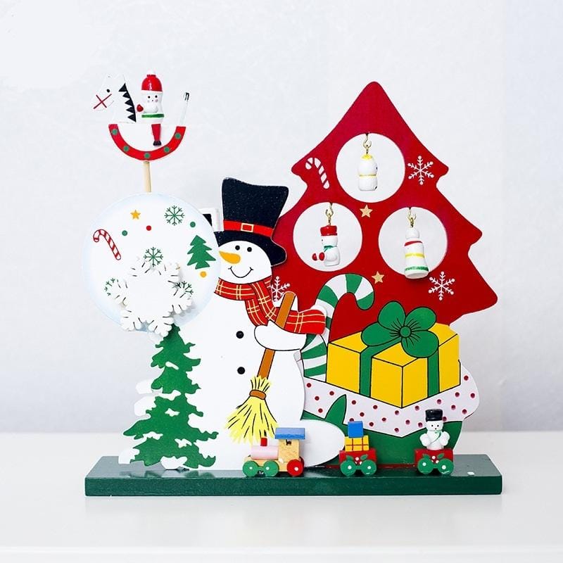 2 PCS Christmas Wooden Santa Claus Snowman Music Box (Santa)