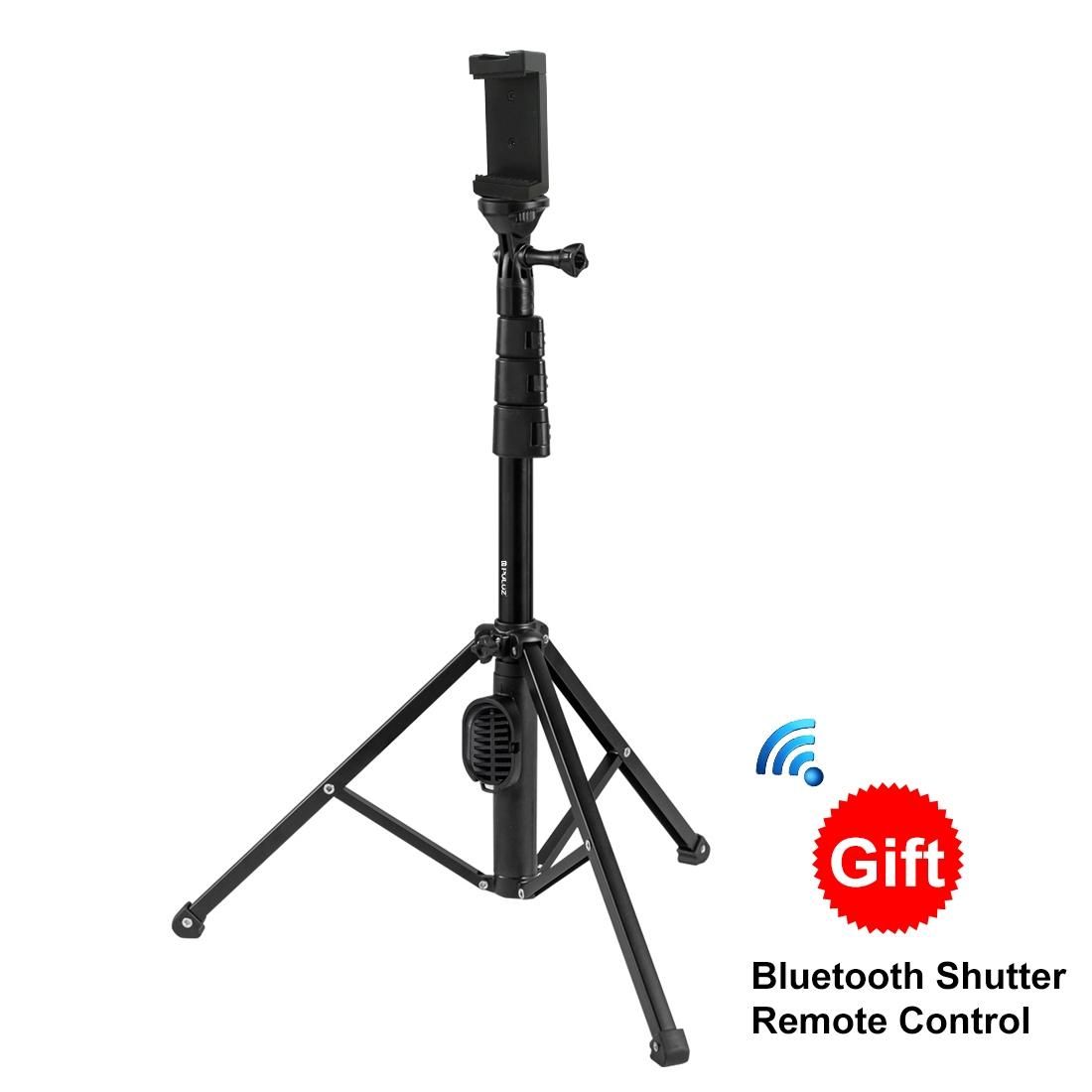 PULUZ Bluetooth Shutter Remote Selfie Stick Tripod Mount Holder for Vlogging Live Broadcast (Style1)