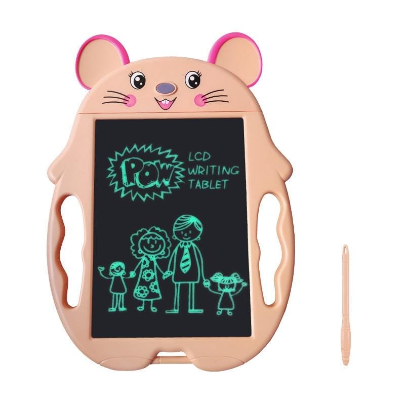 9 inch Children Cartoon Handwriting Board LCD Electronic Writing Board, Size:Monochrome Screen (Cute Mouse Pink)