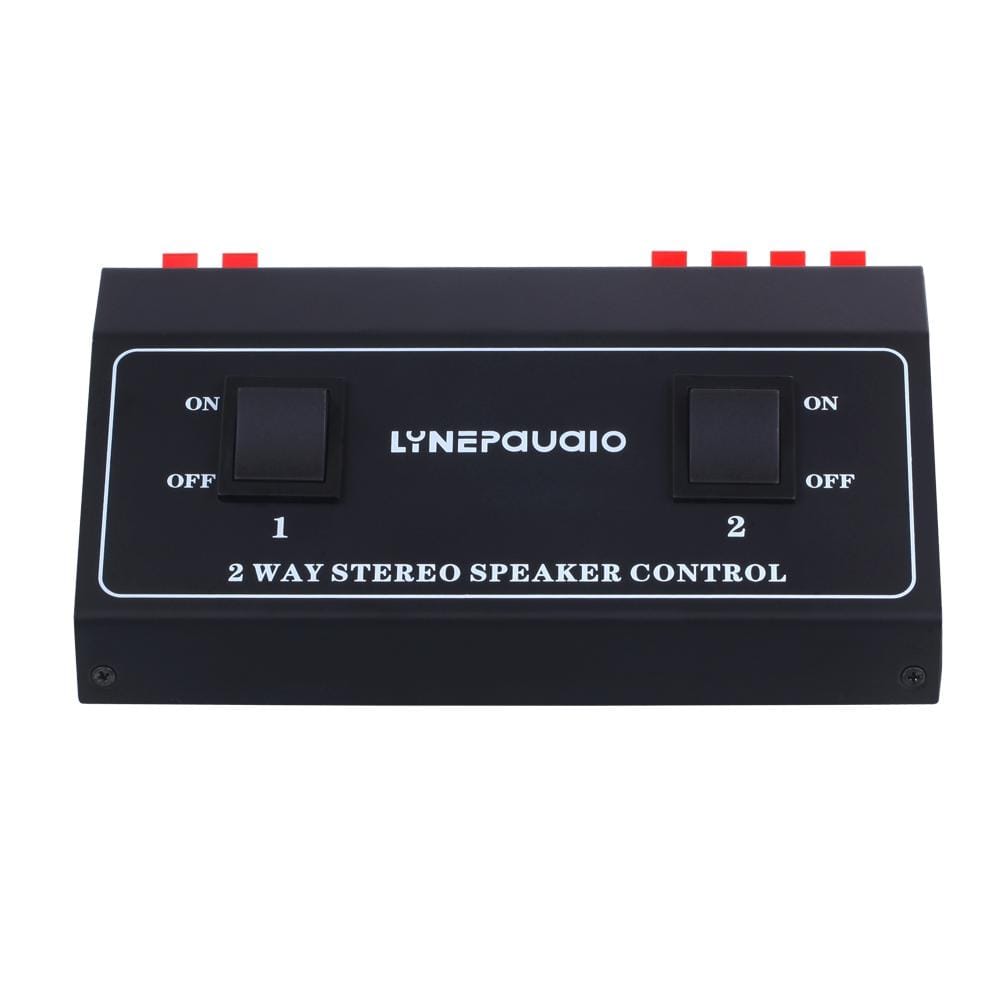 B811 Passive Speaker Switch 2 Channel Stereo Speaker Switch Distributor, 1 Input and 2 Output (Black)