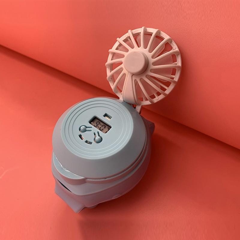 Student Creative Mini Electronic Watch with USB Charging Silent Fan (Blue)