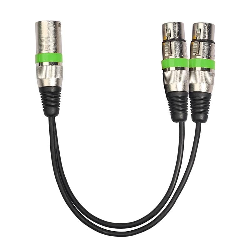 2055MFF-03 2 In1 XLR Male to Double Female Microphone Audio Cable, Length: 0.3m (Green)
