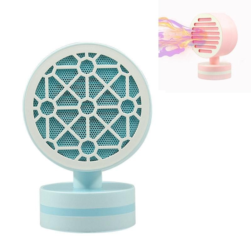 Home Desktop Mini Speedy Portable Heater CN Plug, Style:Grid (Sky Blue)