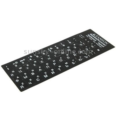 Russian Learning Keyboard Layout Sticker for Laptop / Desktop Computer Keyboard (Black)