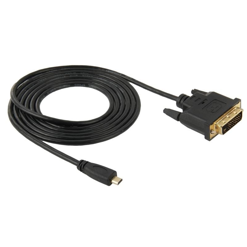 1.8m Micro HDMI Male to DVI 24+1 Pin Male Adapater Cable