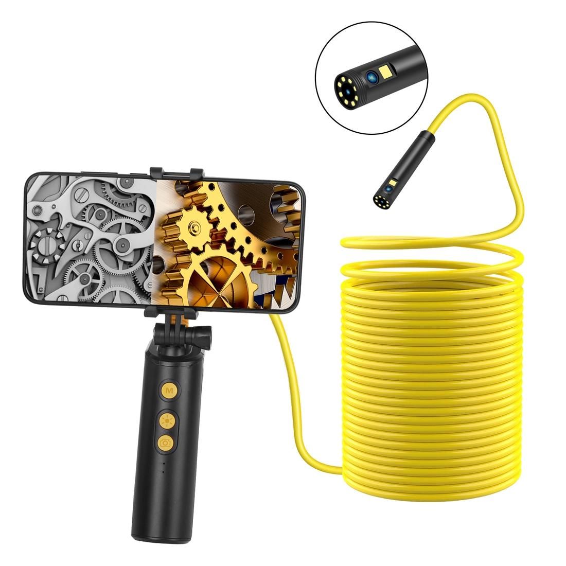 F280 1080P IP68 Waterproof Dual Camera WiFi Digital Endoscope, Length:10m Hard Cable (Yellow)
