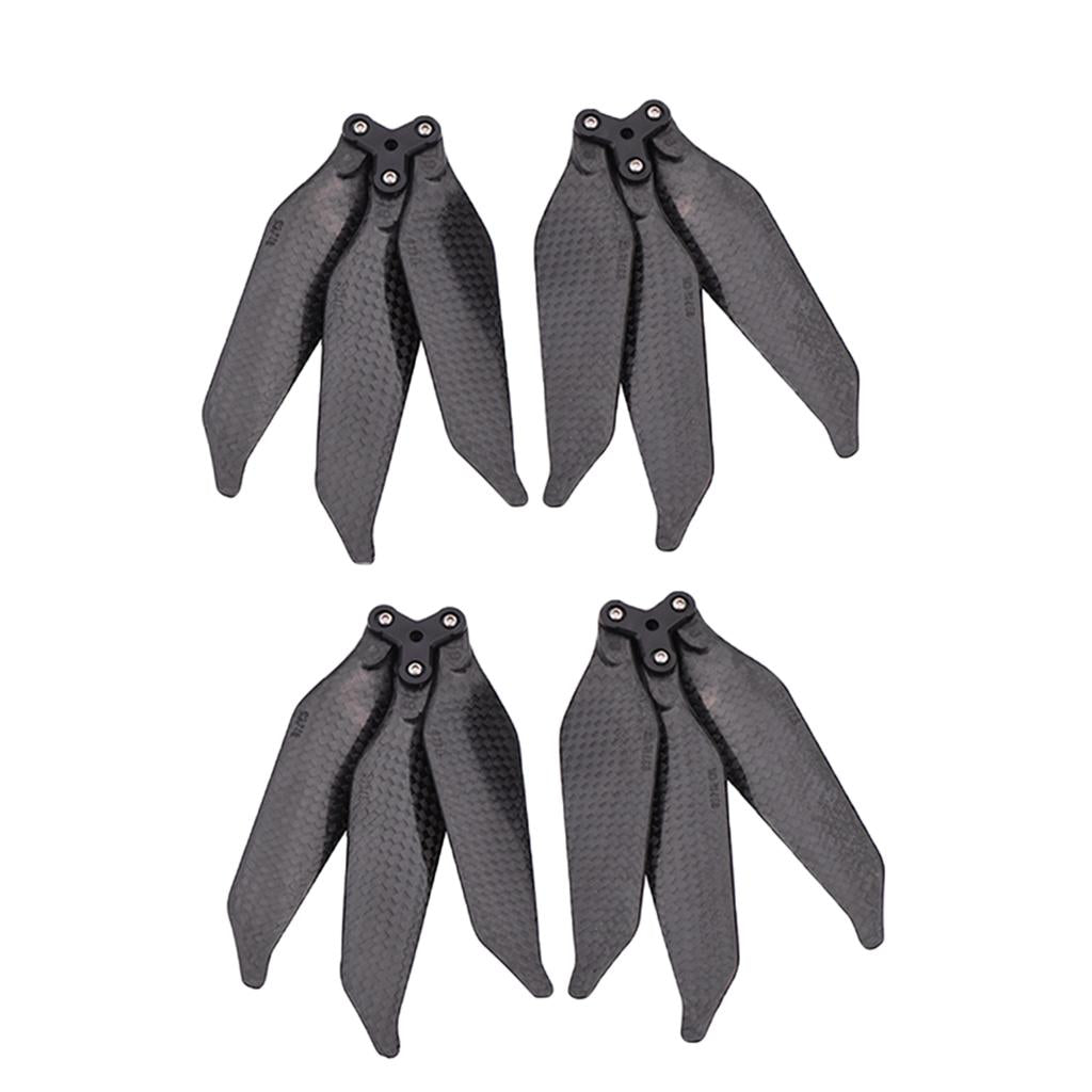 2 Pairs Low-Noise Full Carbon Fiber Propellers 3-Blade for DJI Mavic Pro
