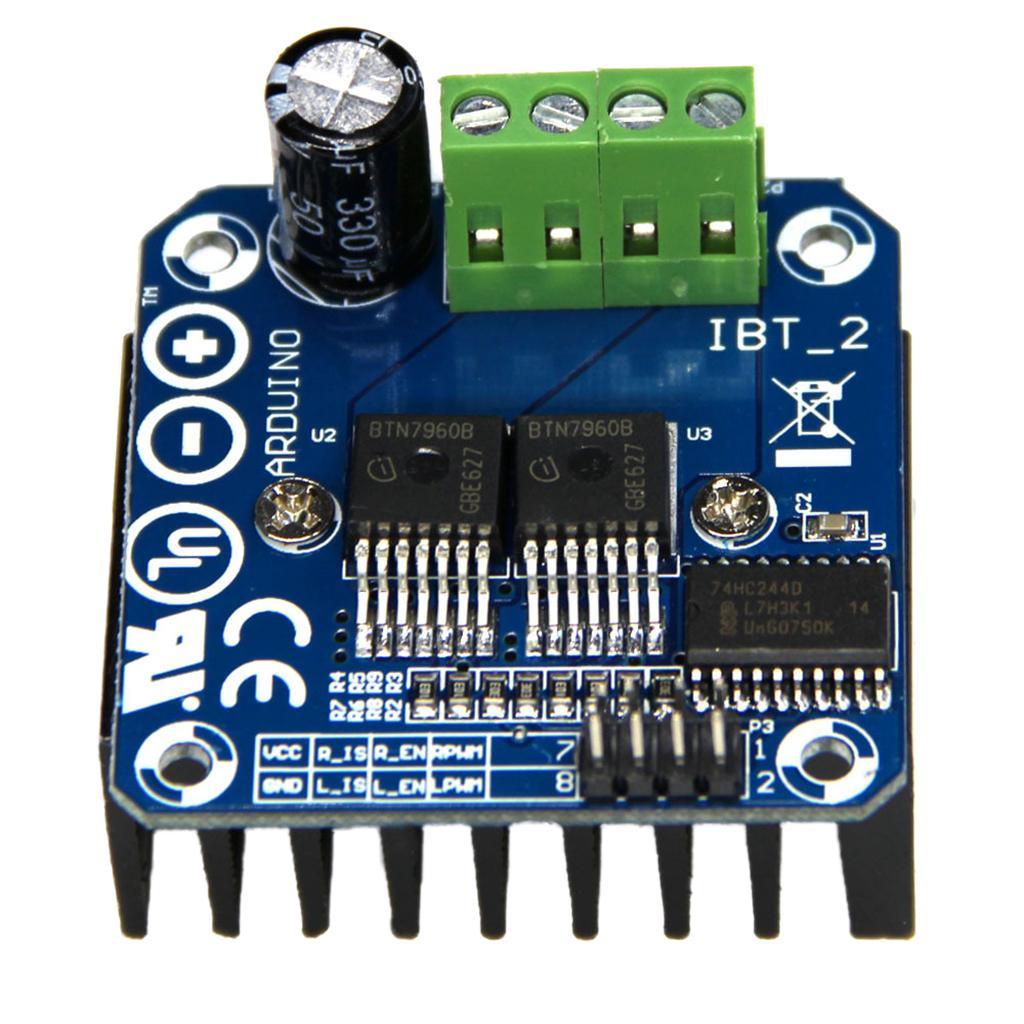 Double BTS7960B 43A Stepper Motor Driver H-Bridge PWM for Arduino Smart Car
