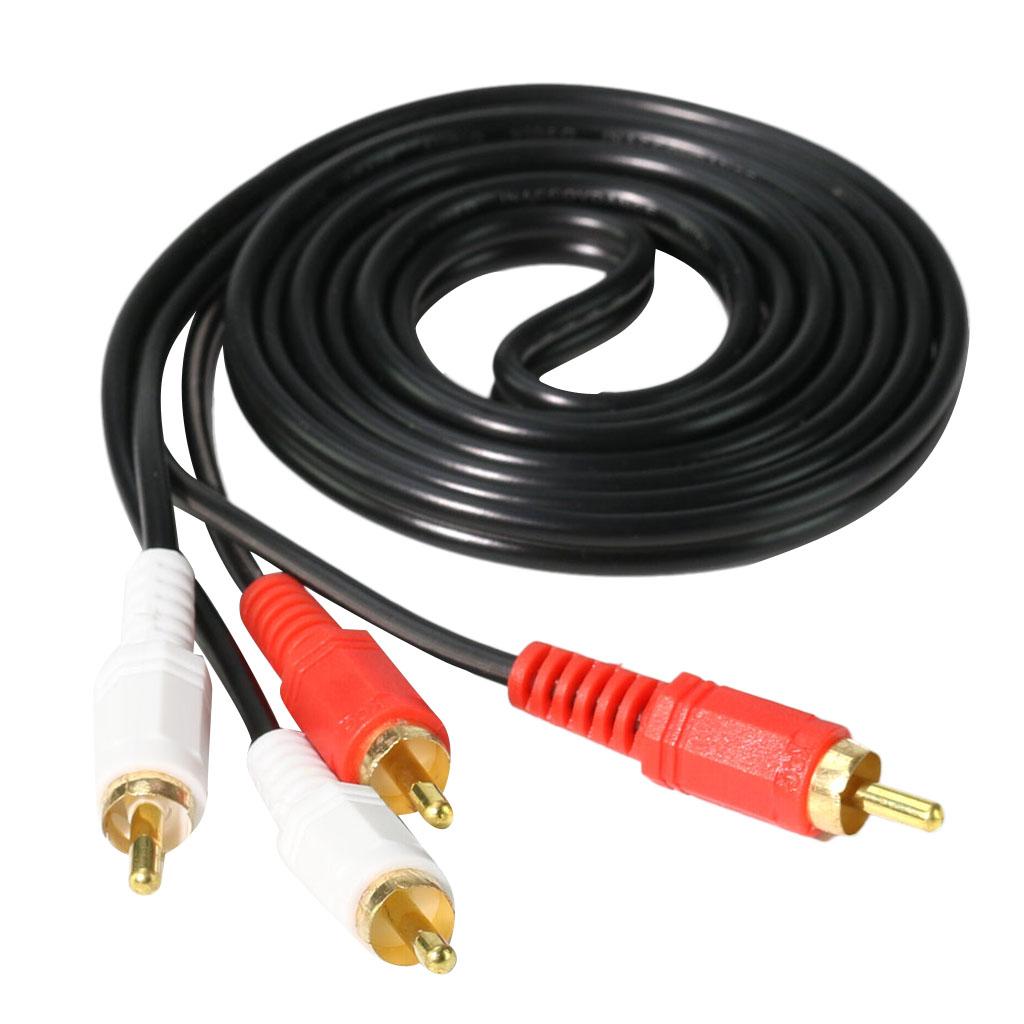 1.2m 2RCA Male to 2RCA Male Stereo Audio Cable Gold Plated for Home Theater