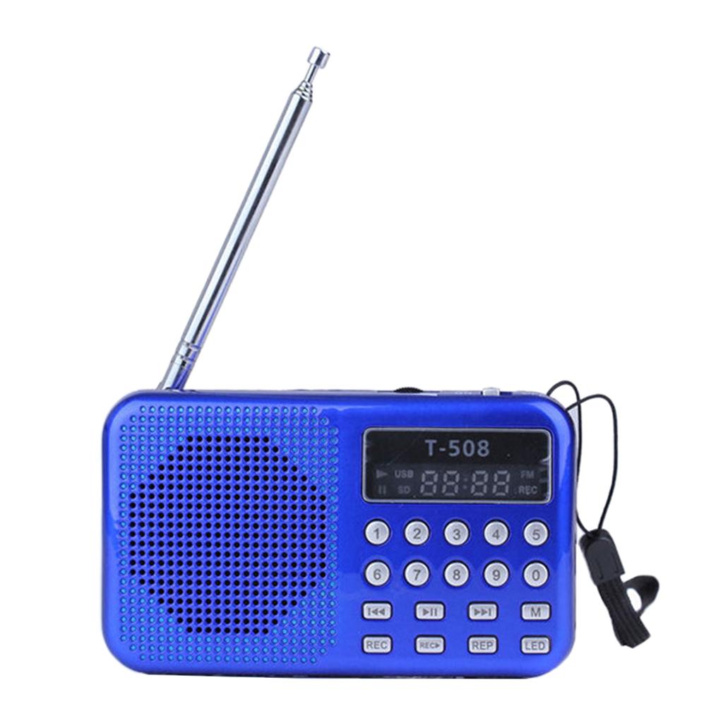 Pocket 2" Screen FM Digital 3W Stereo Speaker MP3 Audio Player Blue