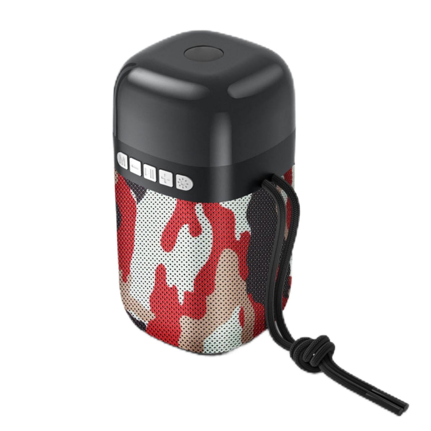 Outdoor Portable Speaker Bluetooth FM Cool Lights TF Card Camouflage Red