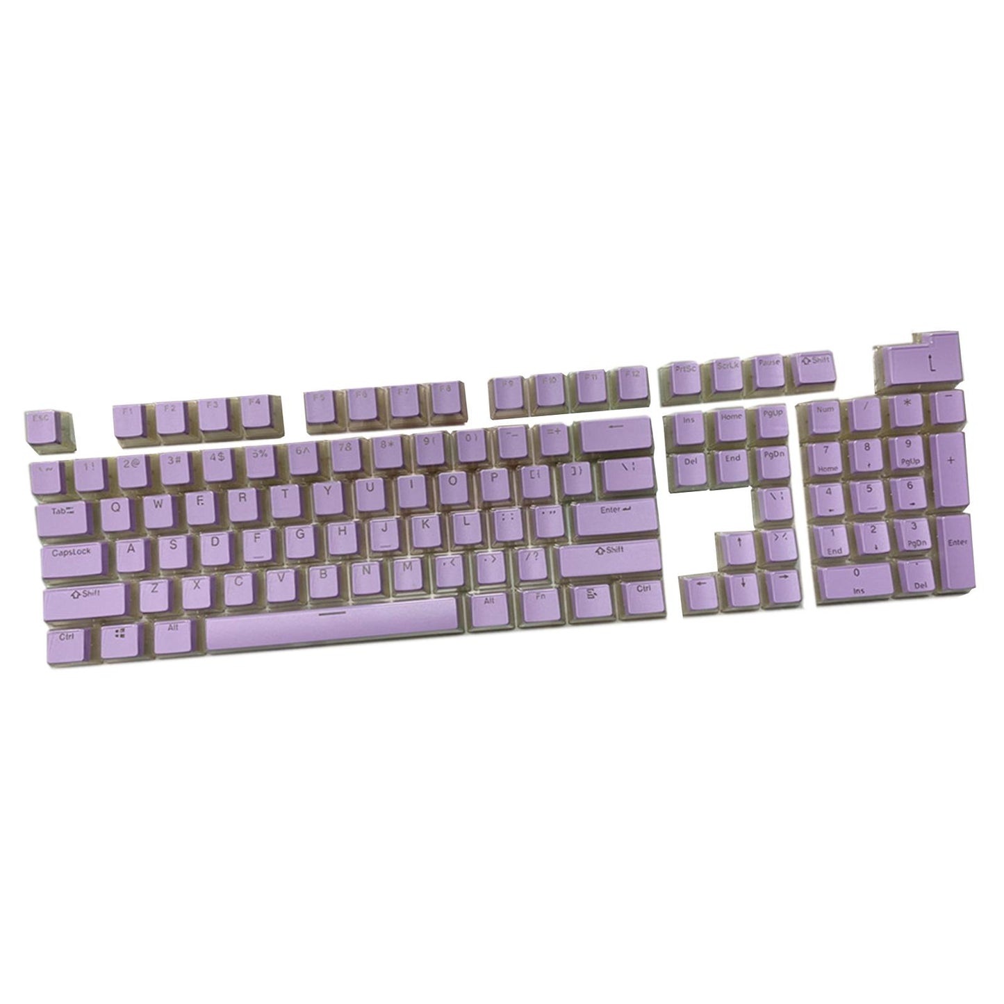 Gaming 108 Key Keycaps Kit Double Shot English PBT for Mechanical Keyboards Purple