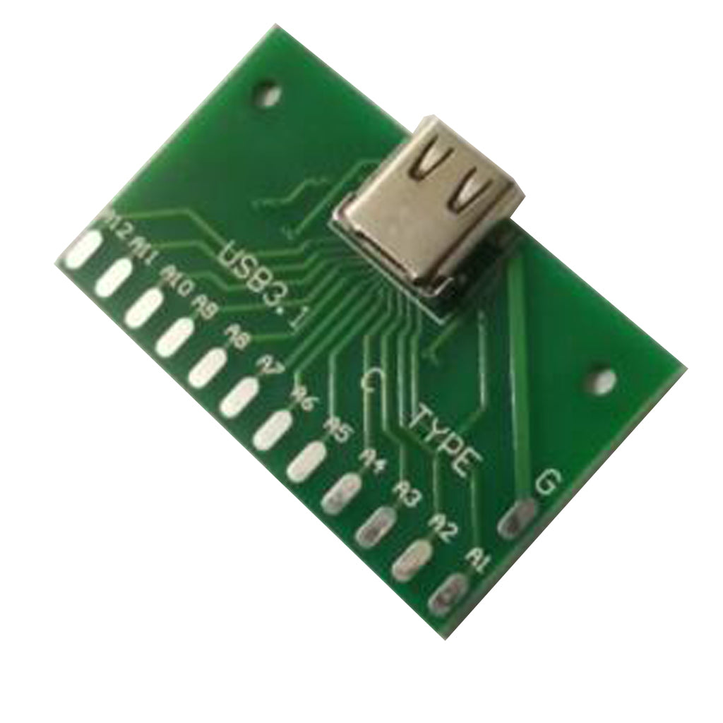 USB 3.1 Type C Connector With PCB Board 24PIN Full Needle Lead Head Fixture